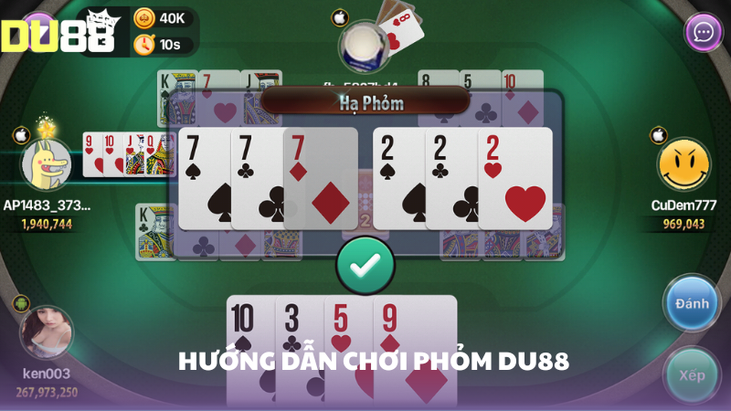 Hướng dẫn tham gia phỏm DU88 cho người mới